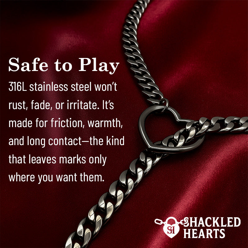Steel Kiss Heart Chain
